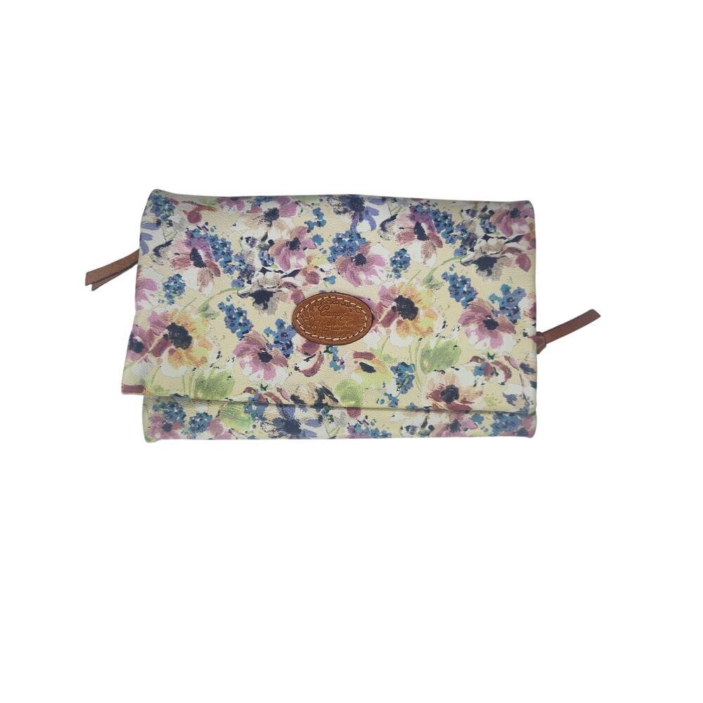 Campo Dei Fiori Italy Floral Tri Fold Wallet Clutch Soft Feel Leather